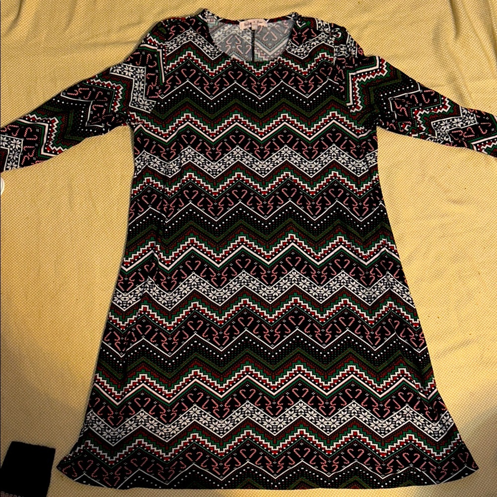 Chevron Patterned Christmas Dress